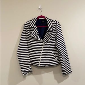 Striped Moto Style Jacket